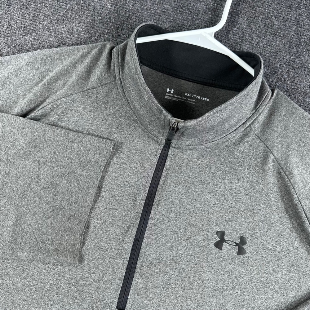 Under Armour Quarter Zip Mens XXL 2XL Grey Heathered‎ Pullover Activewear Golf